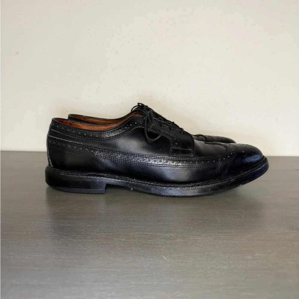 Allen Edmonds MacNeil Black Leather Wingtip Men's Dress Shoes Size 9.5 D Oxford